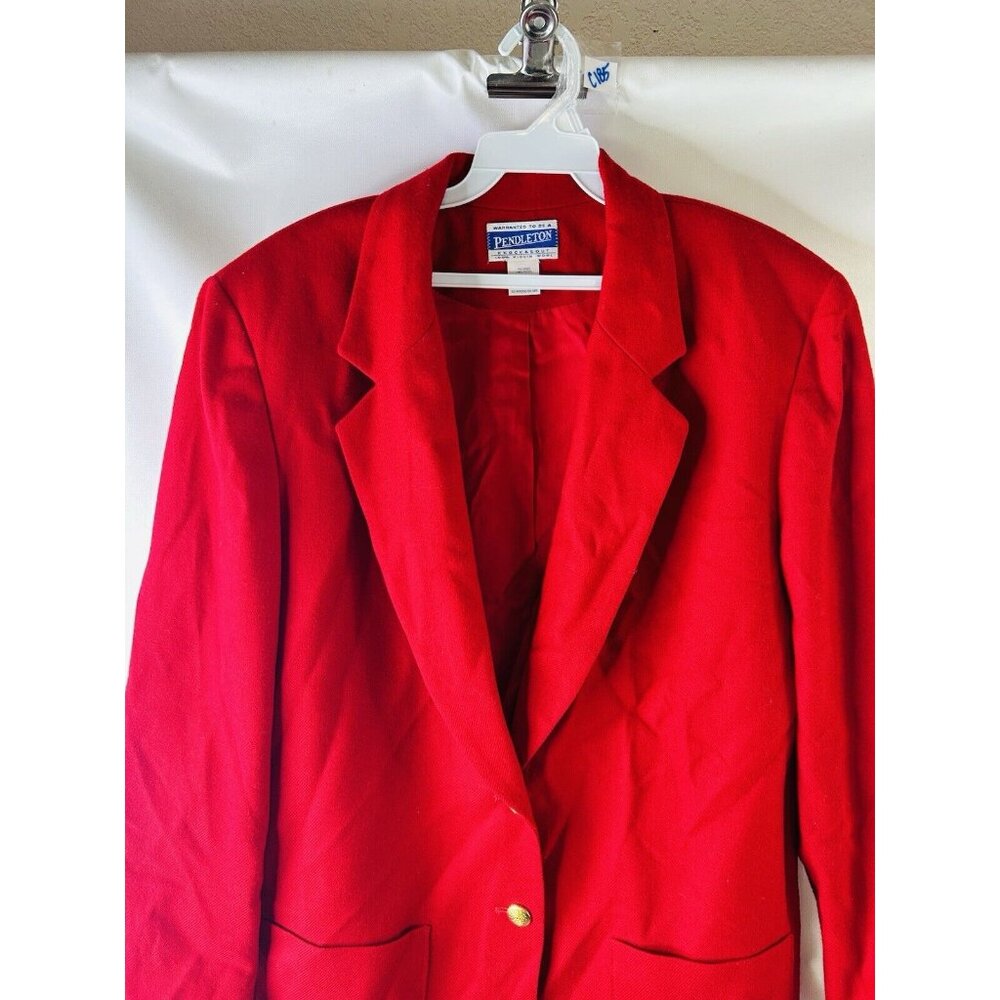 Vintage 90s Pendleton Red Virgin Wool Blazer Skir… - image 5